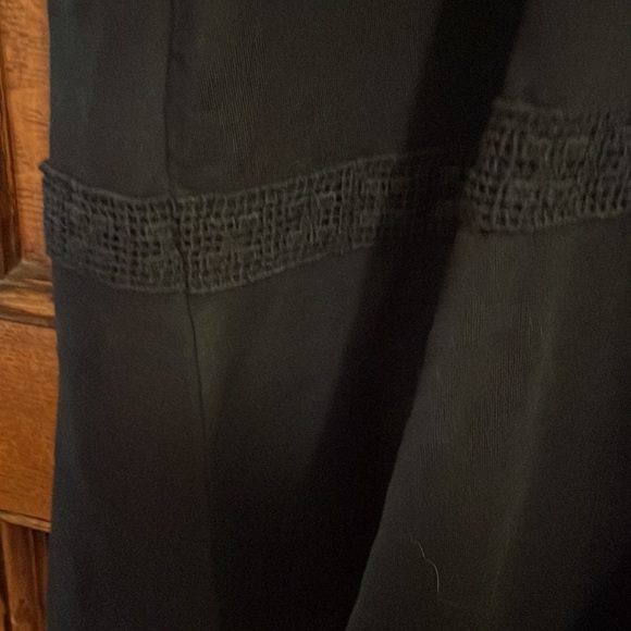 Cute black summer dress with pockets (cotton blend) with crochet trim. - Picture 4 of 5